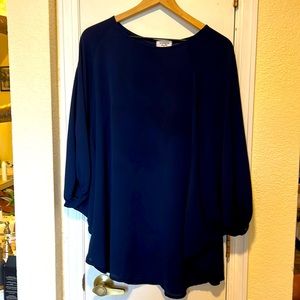 Batwing Navy Blouse